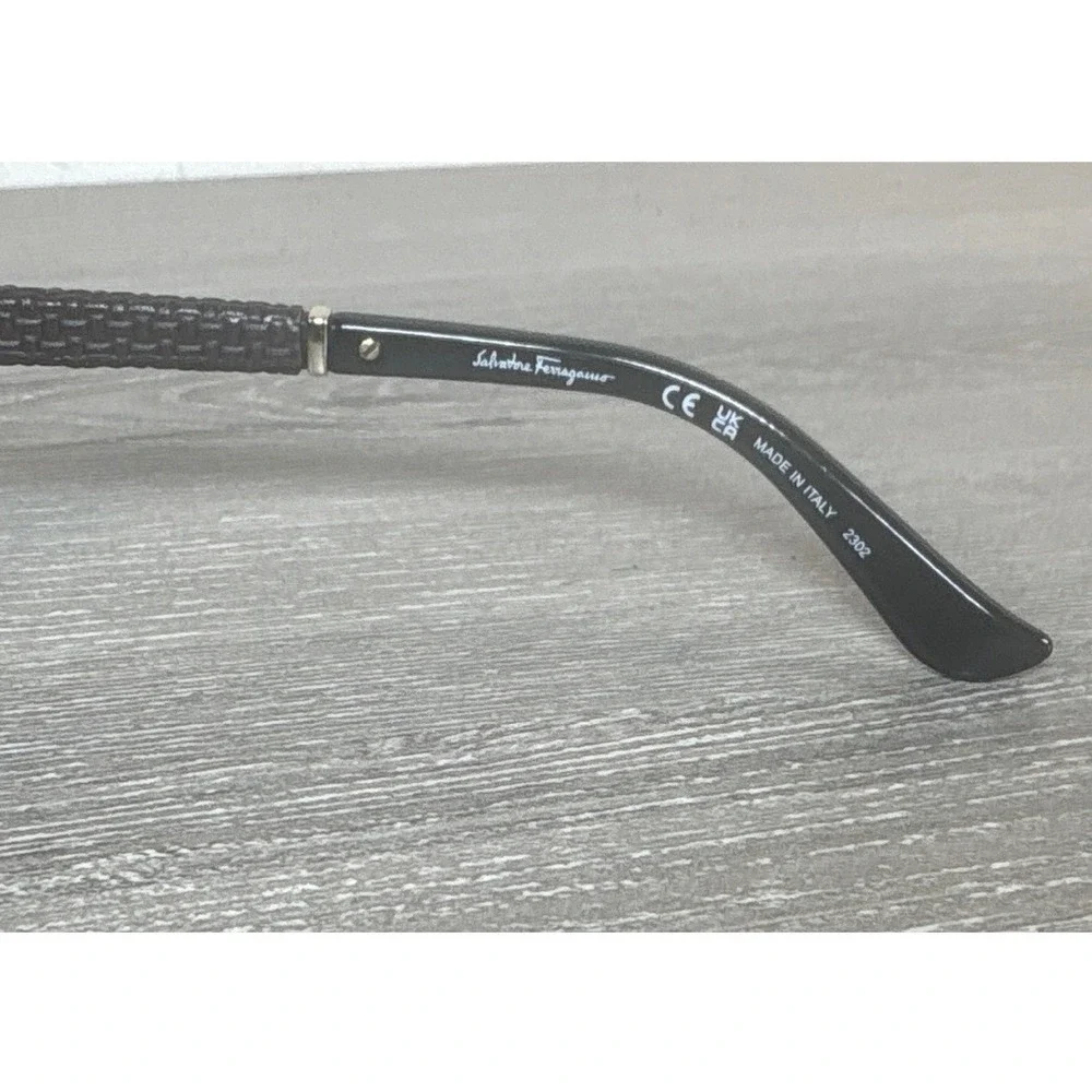 Salvatore Ferragamo SF744SLA 001 Black Oversized Gancini Sunglasses Italy 59mm